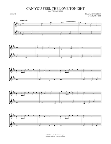 Can You Feel the Love Tonight (from The Lion King)