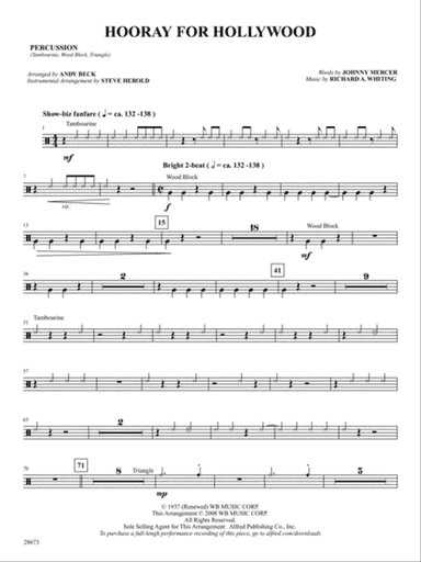 Hooray for Hollywood: 1st Percussion
