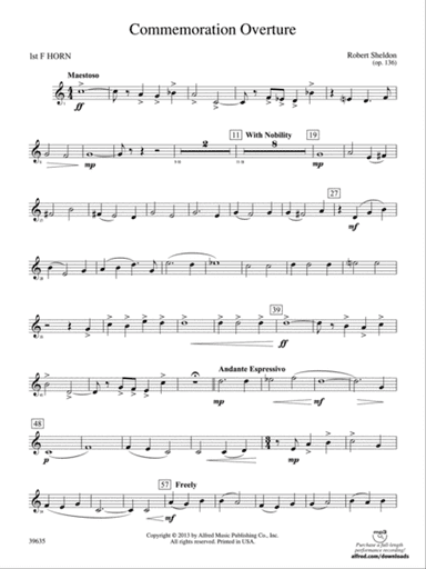 Commemoration Overture: 1st F Horn