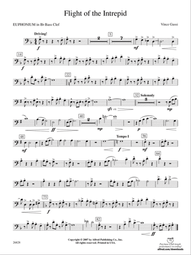 Flight of the Intrepid: (wp) B-flat Baritone B.C.