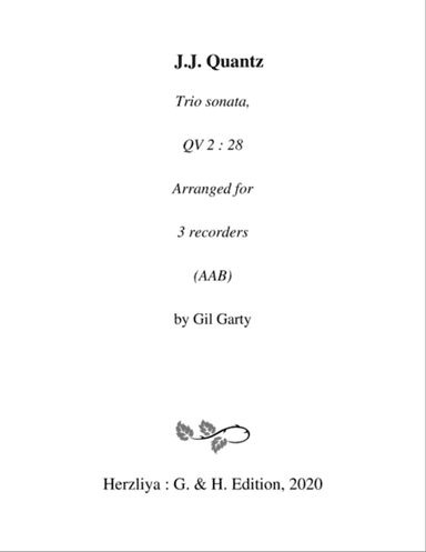 Trio sonata QV 2 : 28 (arrangement for 3 recorders)