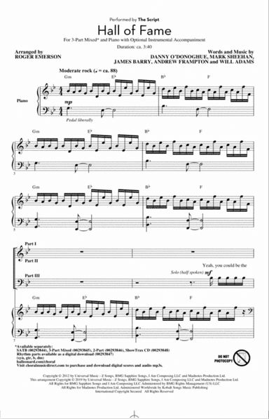 Hall Of Fame (feat. Will.I.Am) (arr. Roger Emerson)