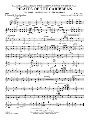 Pirates Of The Caribbean - Pt.3 - Bb Clarinet/Tenor Sax