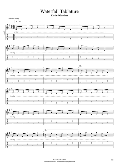 Waterfall Tablature