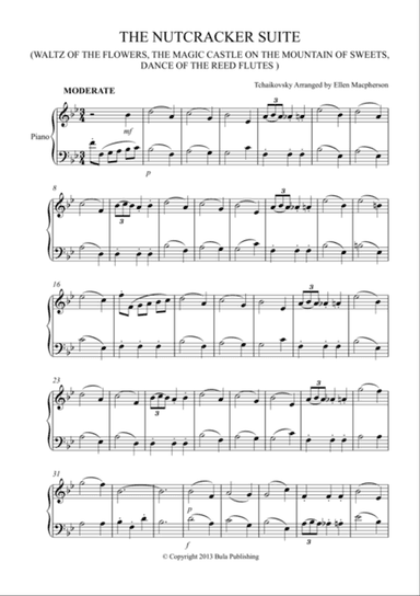 THE NUTCRACKER SUITE - EASY PIANO SOLO - (Waltz of the Flowers, The Magic Castle on the Mountain of