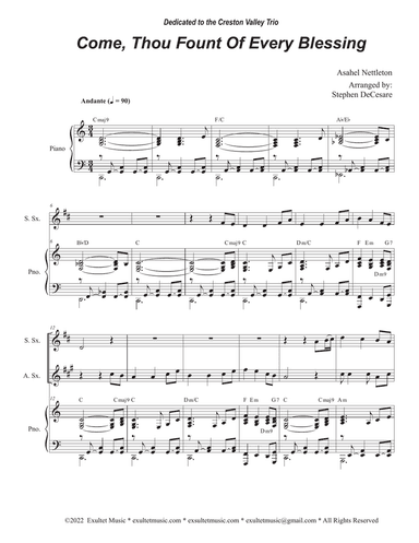 Come, Thou Fount Of Every Blessing (Duet for Soprano and Alto Saxophone)