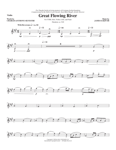 Great Flowing River (for TTBB) - Violin