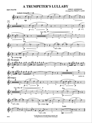Trumpeter's Lullaby (with Trumpet Solo): 2nd Flute