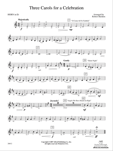 Three Carols for a Celebration: (wp) 1st Horn in E-flat