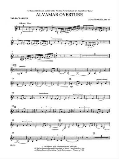 Alvamar Overture: 2nd B-flat Clarinet