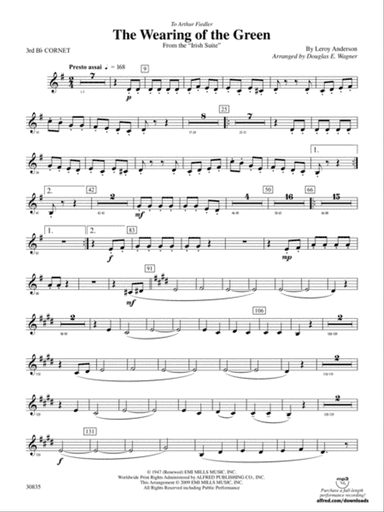 The Wearing of the Green (from the Irish Suite): 3rd B-flat Cornet