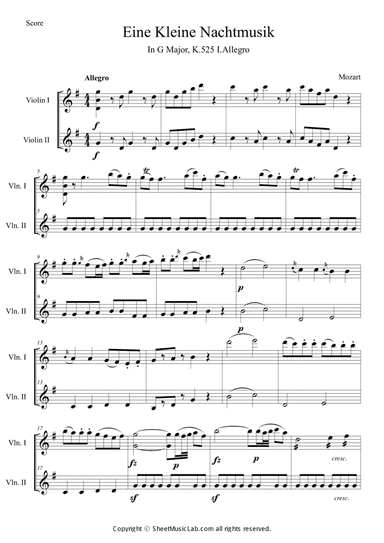 Serenade No.13 "Eine Kleine Nachtmusik" in G major, K.525 1.Allegro
