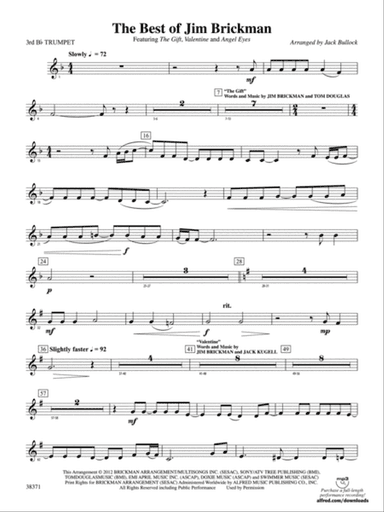 The Best of Jim Brickman: 3rd B-flat Trumpet