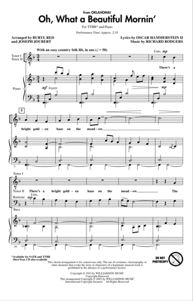 Oh, What A Beautiful Mornin' (from Oklahoma) (arr. Buryl Red & Joseph Joubert)