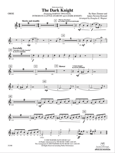 The Dark Knight, Selections from: Oboe