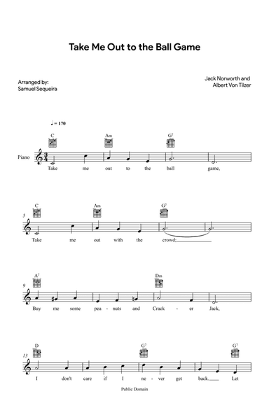 Take me out to the Ball Game - Lead Sheet