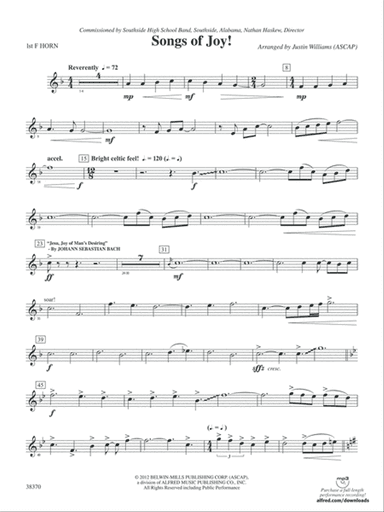 Songs of Joy!: 1st F Horn