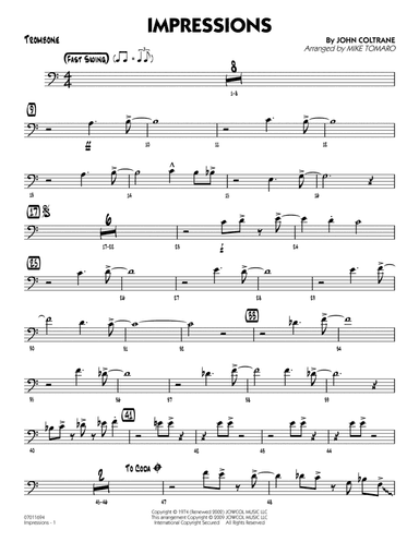 Impressions (arr. Mike Tomaro) - Trombone