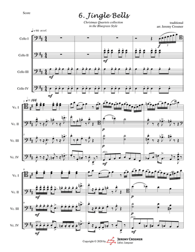 Jingle Bells CELLO Quartet - ADVANCED