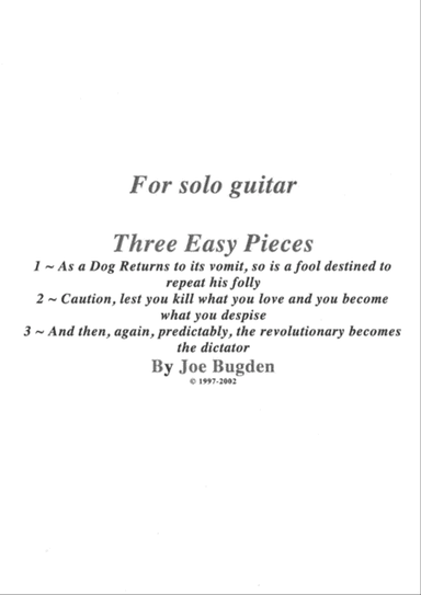 Three Easy Pieces - for solo guitar