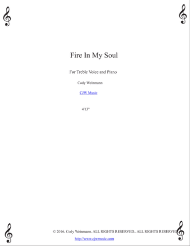Fire In My Soul (Treble Voice, Piano)