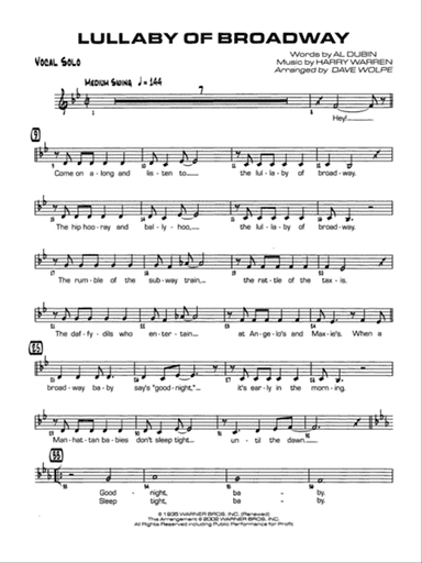 Lullaby of Broadway: Vocal Solo