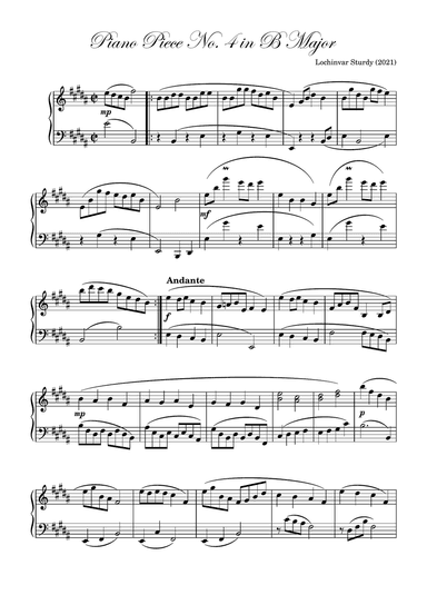 Piano Piece No. 4 in B Major