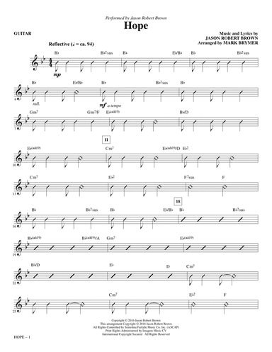 Hope (arr. Mark Brymer) - Guitar