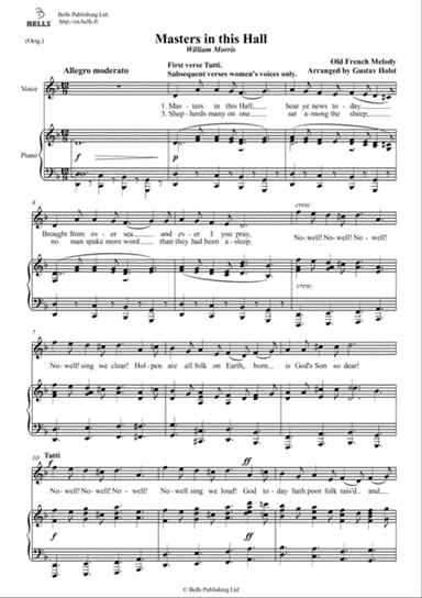 Masters in this Hall (Original key. D minor)