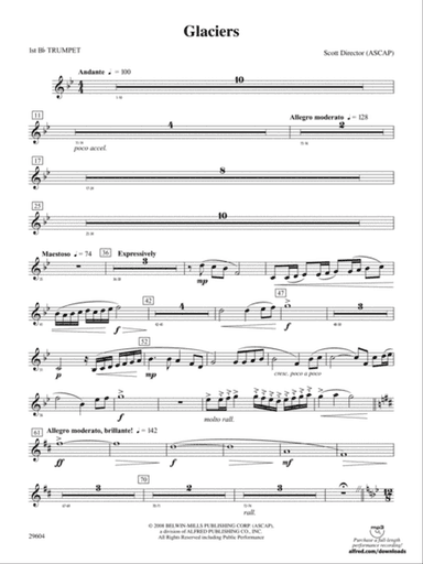 Glaciers: 1st B-flat Trumpet