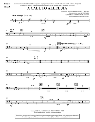 A Call to Alleluia (Full Orchestra) - Timpani