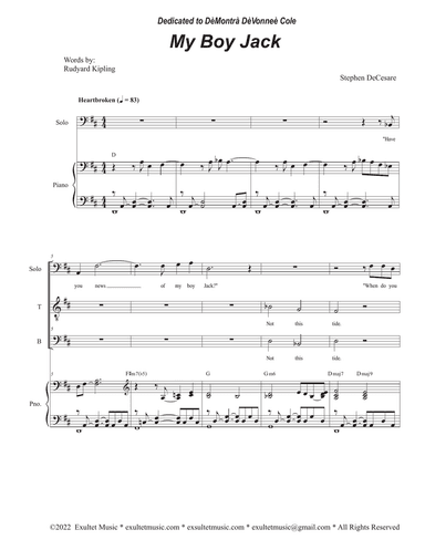 My Boy Jack (Baritone solo and 2-part choir (TB)