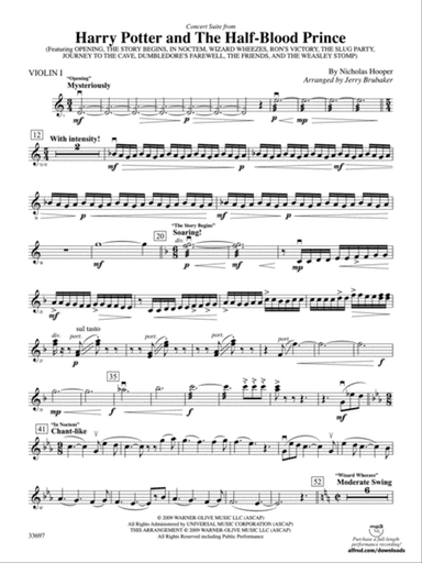 Harry Potter and the Half-Blood Prince, Concert Suite from: 1st Violin
