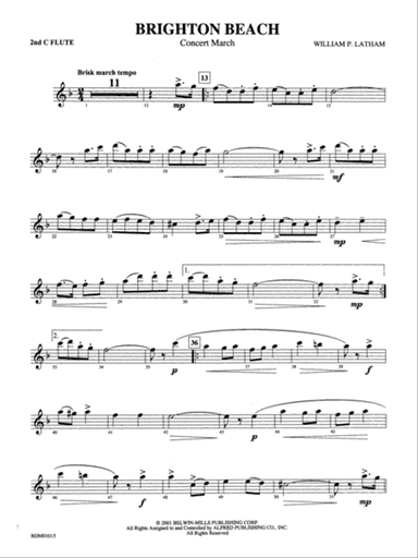 Brighton Beach (Concert March): 2nd Flute