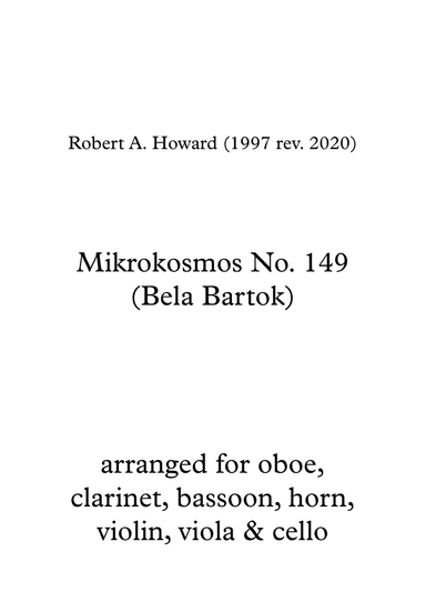 Mikrokosmos No. 149 (arr. chamber ensemble)