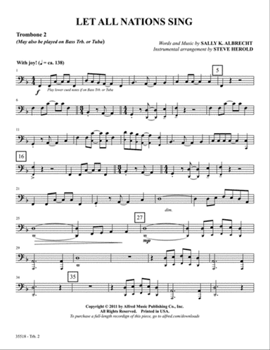 Let All Nations Sing: 2nd Trombone
