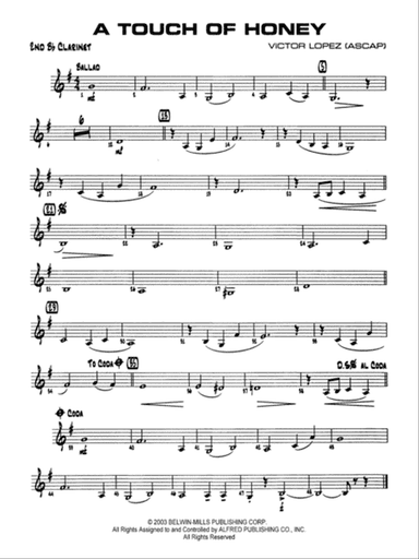 A Touch of Honey: 2nd B-flat Clarinet