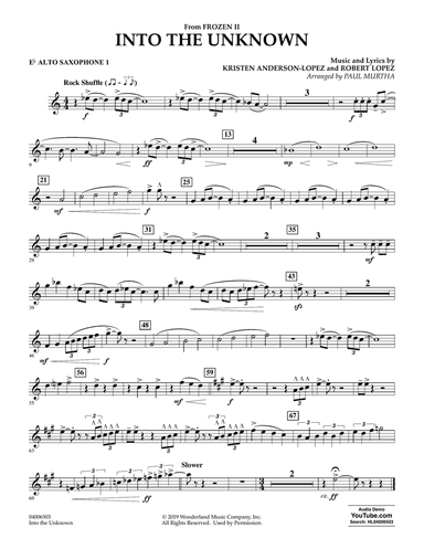 Into the Unknown (from Disney's Frozen 2) (arr. Paul Murtha) - Eb Alto Saxophone 1
