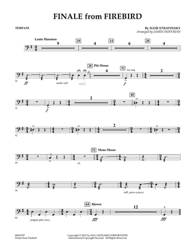 Finale from Firebird (arr. Jamin Hoffman) - Timpani