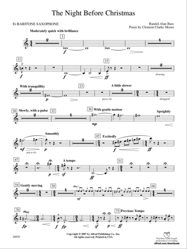 The Night Before Christmas: E-flat Baritone Saxophone