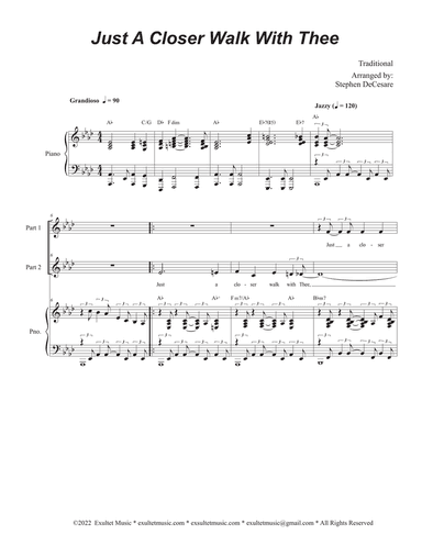 Just A Closer Walk With Thee (2-part choir)