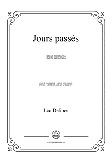 Delibes-Jours passés in d minor,for voice and piano