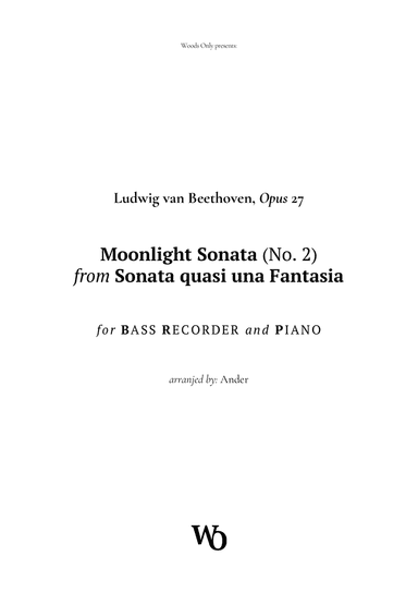 Moonlight Sonata by Beethoven for Bass Recorder