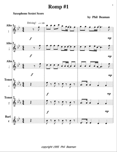 Romp #1-Saxophone Sextet