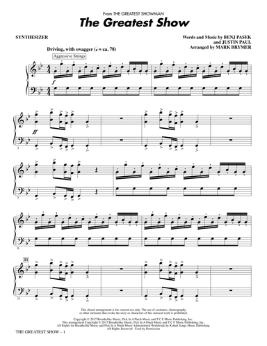 The Greatest Show (arr. Mark Brymer) - Synthesizer