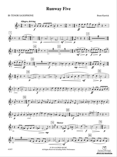 Runway Five: B-flat Tenor Saxophone