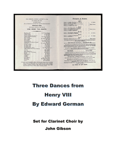 3 Dances from Henry VIII set for Clarinet Choir