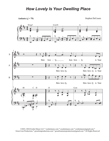 How Lovely Is Your Dwelling Place (Psalm 84) (Vocal Trio - (SAB)
