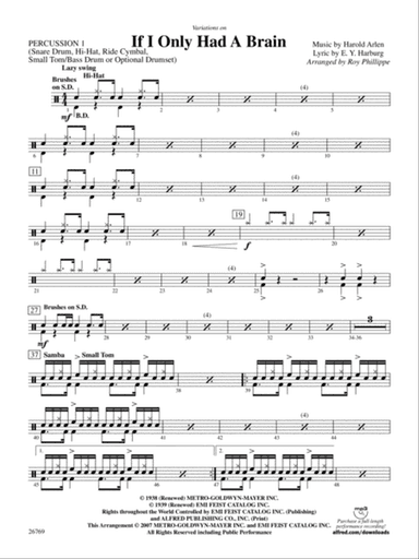 Variations on If I Only Had a Brain (from The Wizard of Oz): 1st Percussion