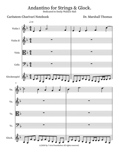 Andantino for Strings & Glock.